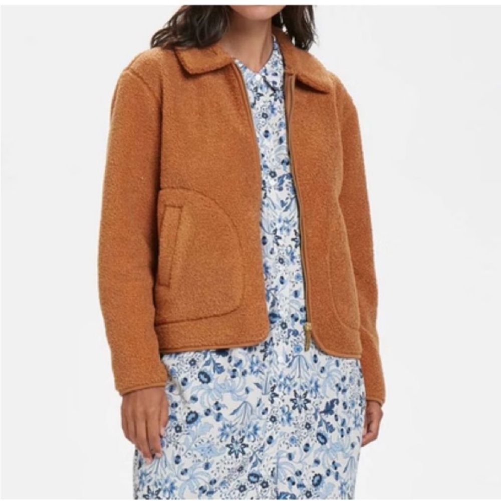 Part Two Copenhagen brown Sherpa Zip-Up Jacket - Picture 3 of 6